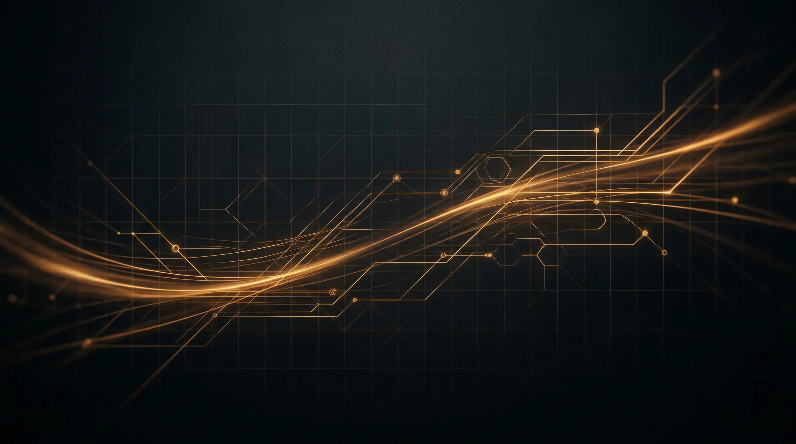 Abstract data visualization with amber geometric patterns